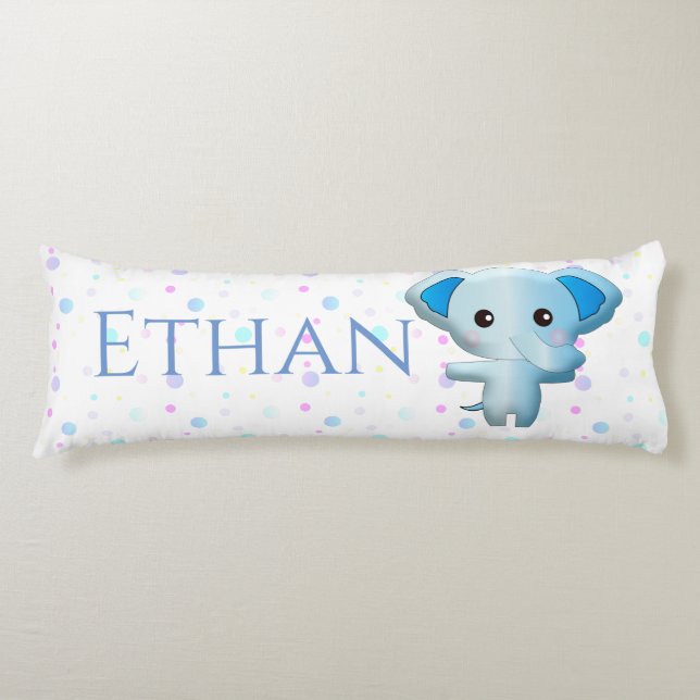 Cojín Un pequeño elefante azul (Anverso)