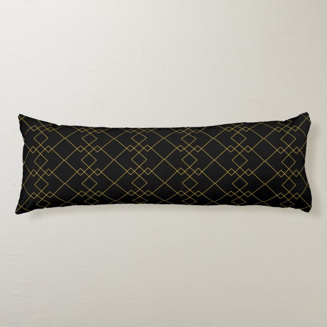 Cojín Unique Black Body Pillow Featuring Gold Box Design (Anverso)