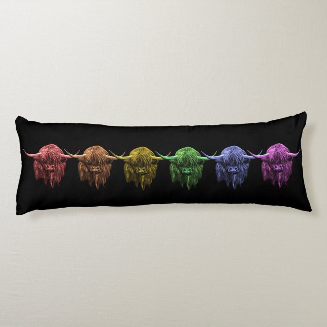 Cojín Vaca escocesa de la montaña (Reverso)