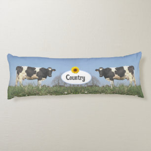 Cojín Vacas del país en azul cielo personalizado