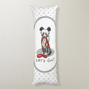 Cojín ¡Vamos! Pasear al perro crestado chino (hl blk wh