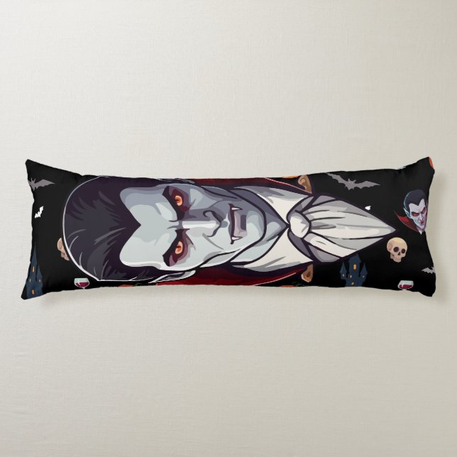 Cojín 🧛 ‍ ♂️ Vampiro gótico Halloween Black Pillow 🎃 � (Anverso)
