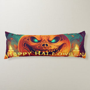 Cojín Velas de Calabaza de Ojos Turquesa Luna Llena Hall