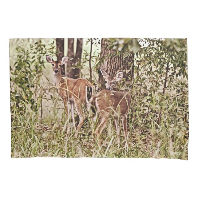 Cojín Venado salvaje escondido en Funda de almohadas de  (Anverso)