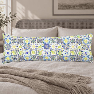 Cojín Verano Azul Amarillo Mediterráneo Citrus Siciliano