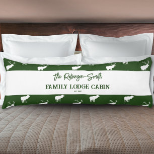Cojín Verde Rústico Blanco  Familia Nombre Personalizado