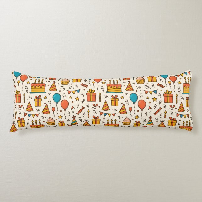 Cojín Vibrant Birthday Party Seamless Pattern (Anverso)