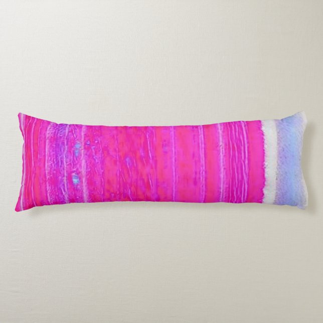 Cojín Vibrante Resumen de rayas rosadas y moradas arte (Anverso)