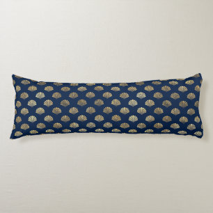 Cojín Vieiras doradas en azul