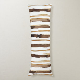 Cojín Vintage Watercolor Striped - Earthy Coffee Tones(2