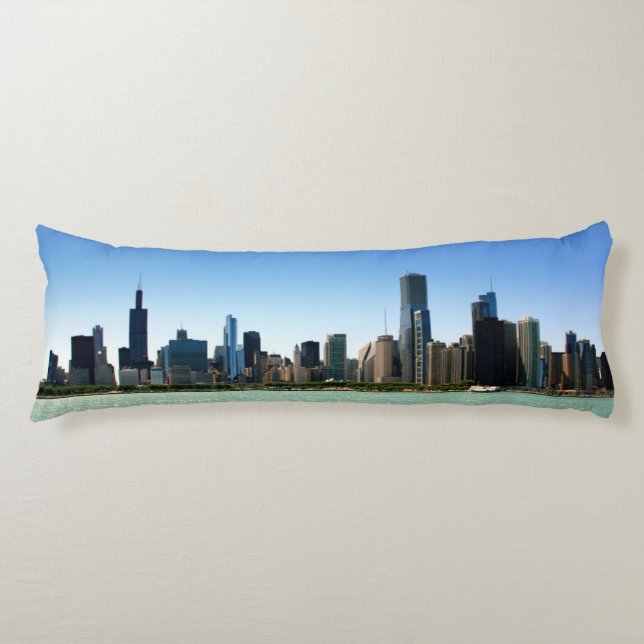 Cojín Vista del horizonte de Chicago por el lago (Anverso)