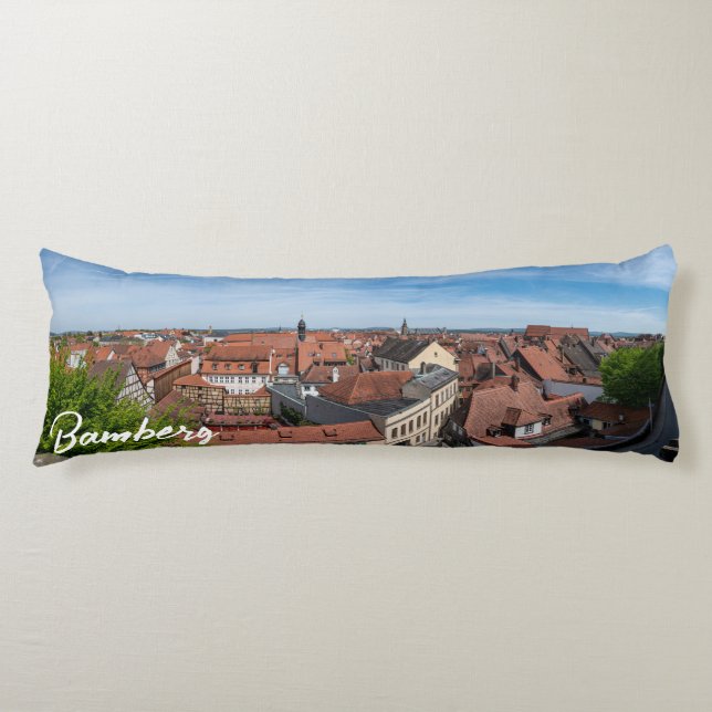 Cojín Vista panorámica del casco antiguo desde arriba en (Anverso)