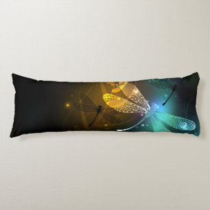 Cojín Vuelo de libélula luminosa verde