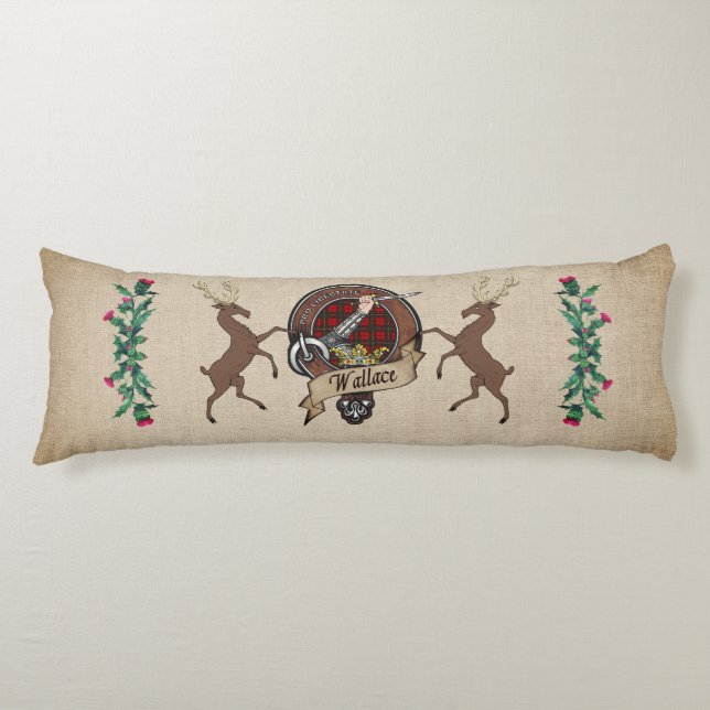 Cojín Wallace Clan Badge & Tartan (Anverso)