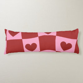 Cojín Warped Crimson Pink Checkerboard Pillow