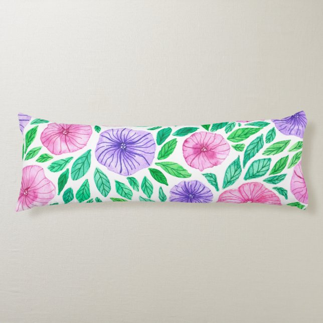 Cojín Watercolor petunia garden (Anverso)