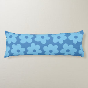 Cojín Whimsical Blue Floral Retro, Alegre, Preppy