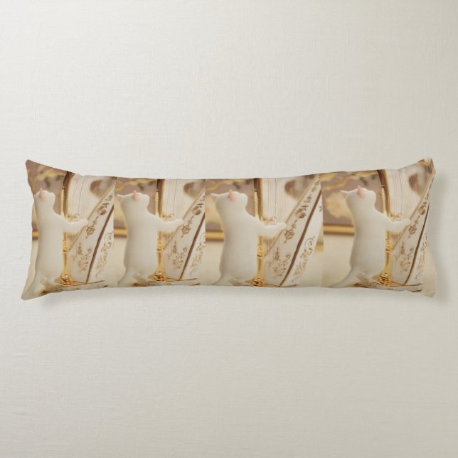 Cojín Whimsical Cat Harpist Body Pillow (Anverso)