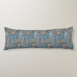 Cojín William Morris Hermoso Patrón Floral Rosa Azul