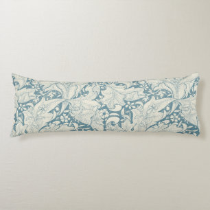 Cojín William Morris Wallflower damasco azul floral