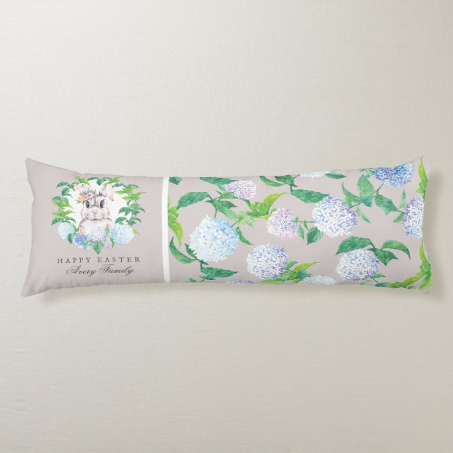 Cojín Wreath de lujo de conejo de Pascua personalizada (Anverso)