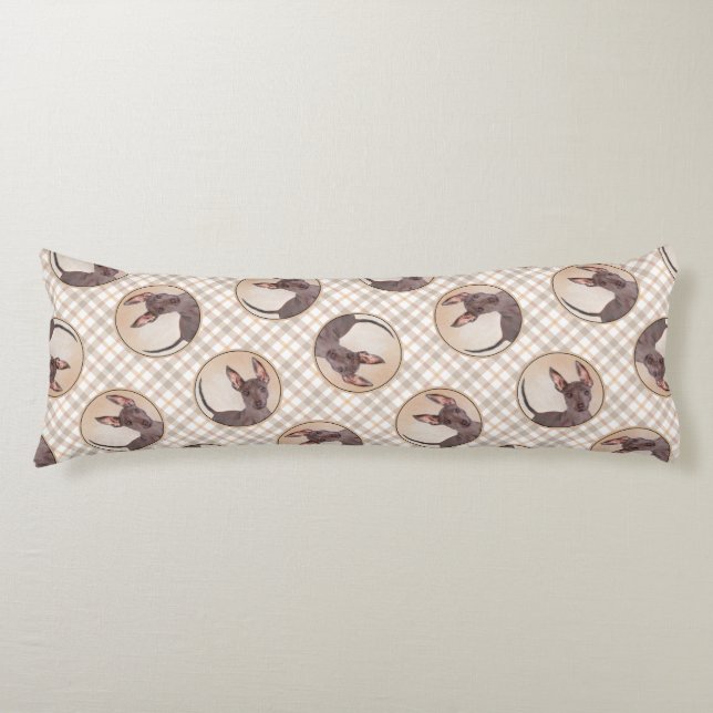 Cojín Xoloitzcuintli Pintura de Hairless Hepal Red Dog A (Anverso)