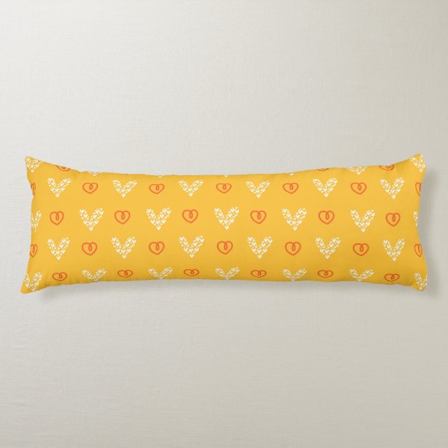 Cojín Yellow Hearts Pattern Body Pillow (Anverso)