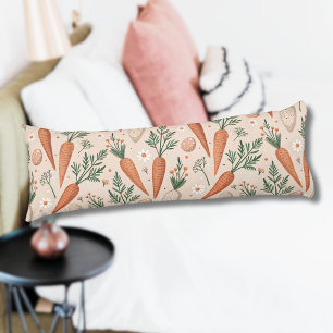 Cojín Zanahorias elegantes vintage con flores y huevitos