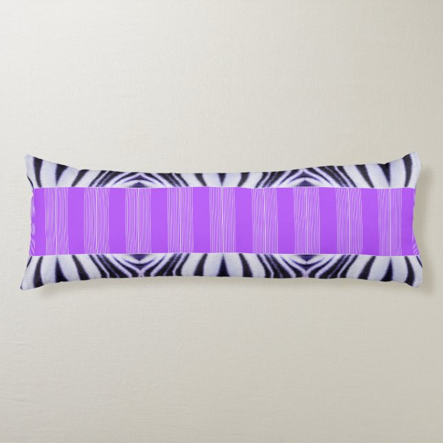 Cojín Zebra Illusion - Modern Abstrakt Purple Lilac (Anverso)