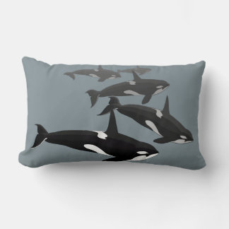 Cojines decorativos de arte de ballenas asesinas d