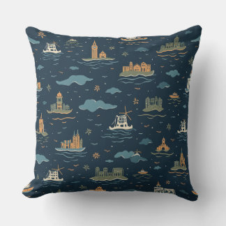 Cojines decorativos de diseño de viajes de época
