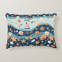 Cojines decorativos de encanto náutico: ajustar el