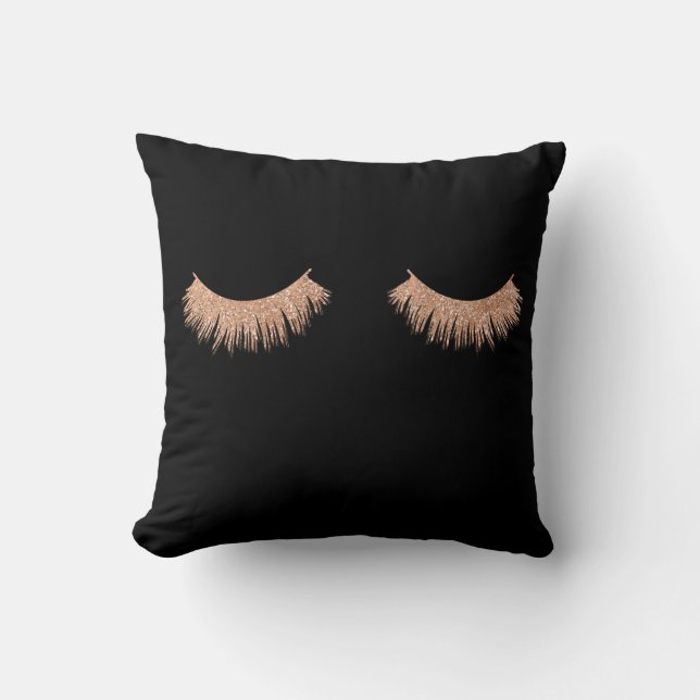 Cojines decorativos de Glam Rosa Faux Gold Eyelash (Anverso)