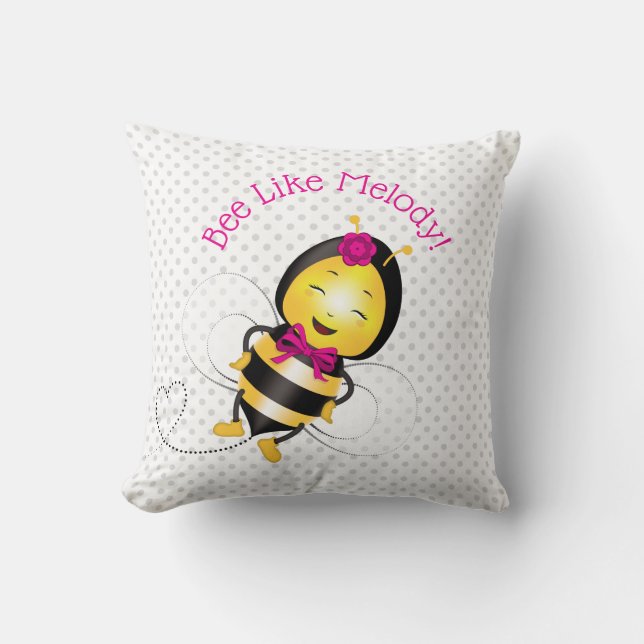 Cojines decorativos de Happy Bee Chica (Anverso)