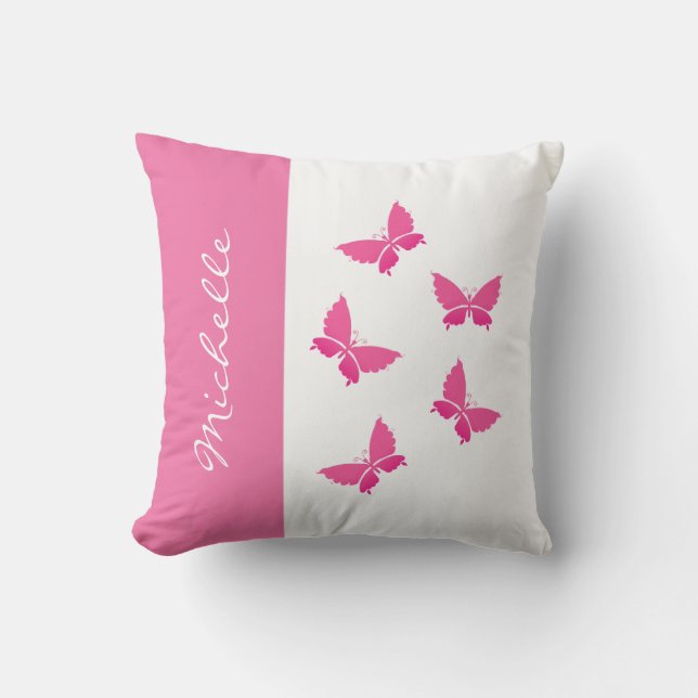 Cojines decorativos de mariposa monogramo (Anverso)