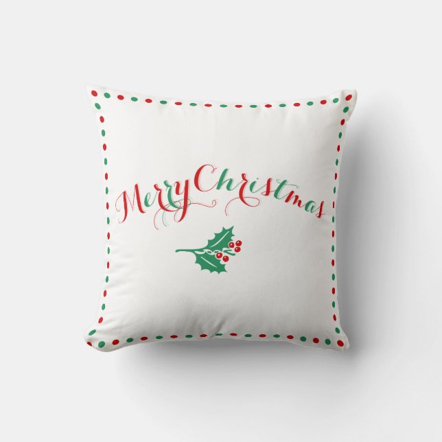 Cojines decorativos de Navidad de Feliz Feliz Verd (Anverso)