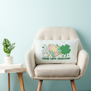 Cojines decorativos de Peace Love Shamrock