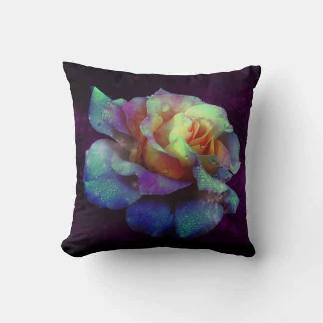 Cojines decorativos de Rosa turquesa morado (Anverso)