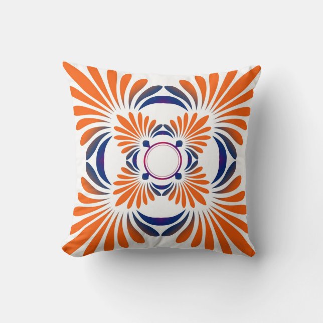Cojines decorativos florales modernos: Naranja (Anverso)
