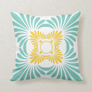 Cojines decorativos florales reversibles:Amarillo