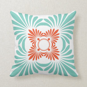 Cojines decorativos florales reversibles:Red Aqua