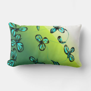 Cojines decorativos florales verdes azules