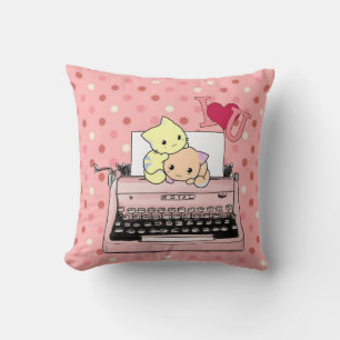 Cojines decorativos Gatitos Te Amo Máquina Escrito