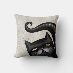 COJINES DECORATIVOS NEGROS CAT ART CUTE