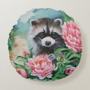 Cojines decorativos Raccoon & Peonies