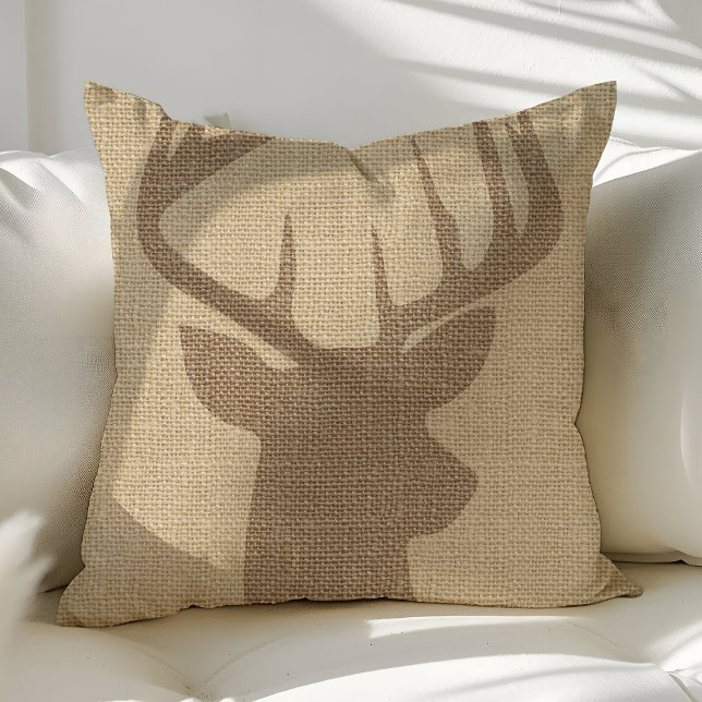 Cojines decorativos Rústicos de Deer Buck Burlap (Subido por el creador)