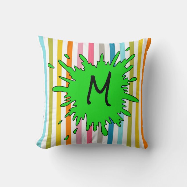 Cojines decorativos Stripe Green (Anverso)