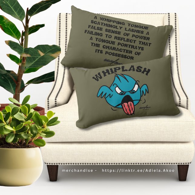 COJINES DECORATIVOS WHIPLASH del poeta Adiela Akoo (Whiplash Throw Pillows by Poet Adiela Akoo. Shop the matching mugs, totes & tees too. Get it now!)