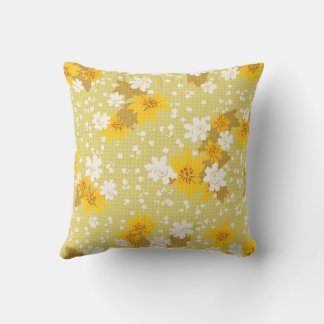 Cojines y almohadas de flor de primavera amarilla