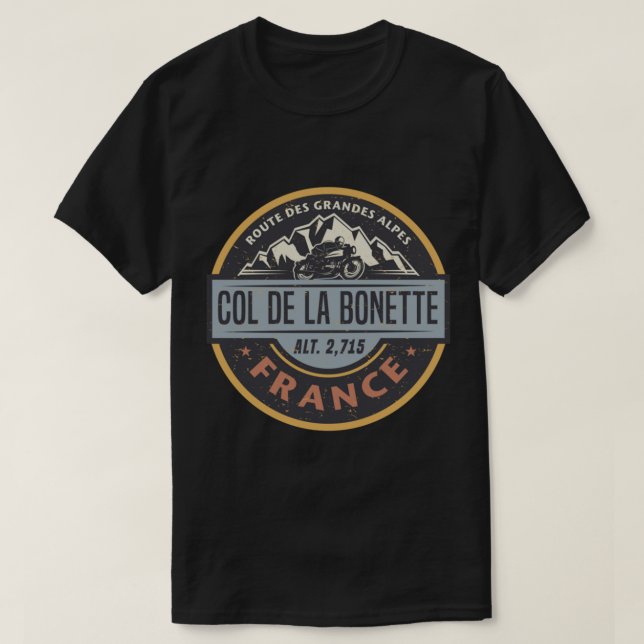 Col de la Bonette, camiseta clásica francesa (Diseño del anverso)